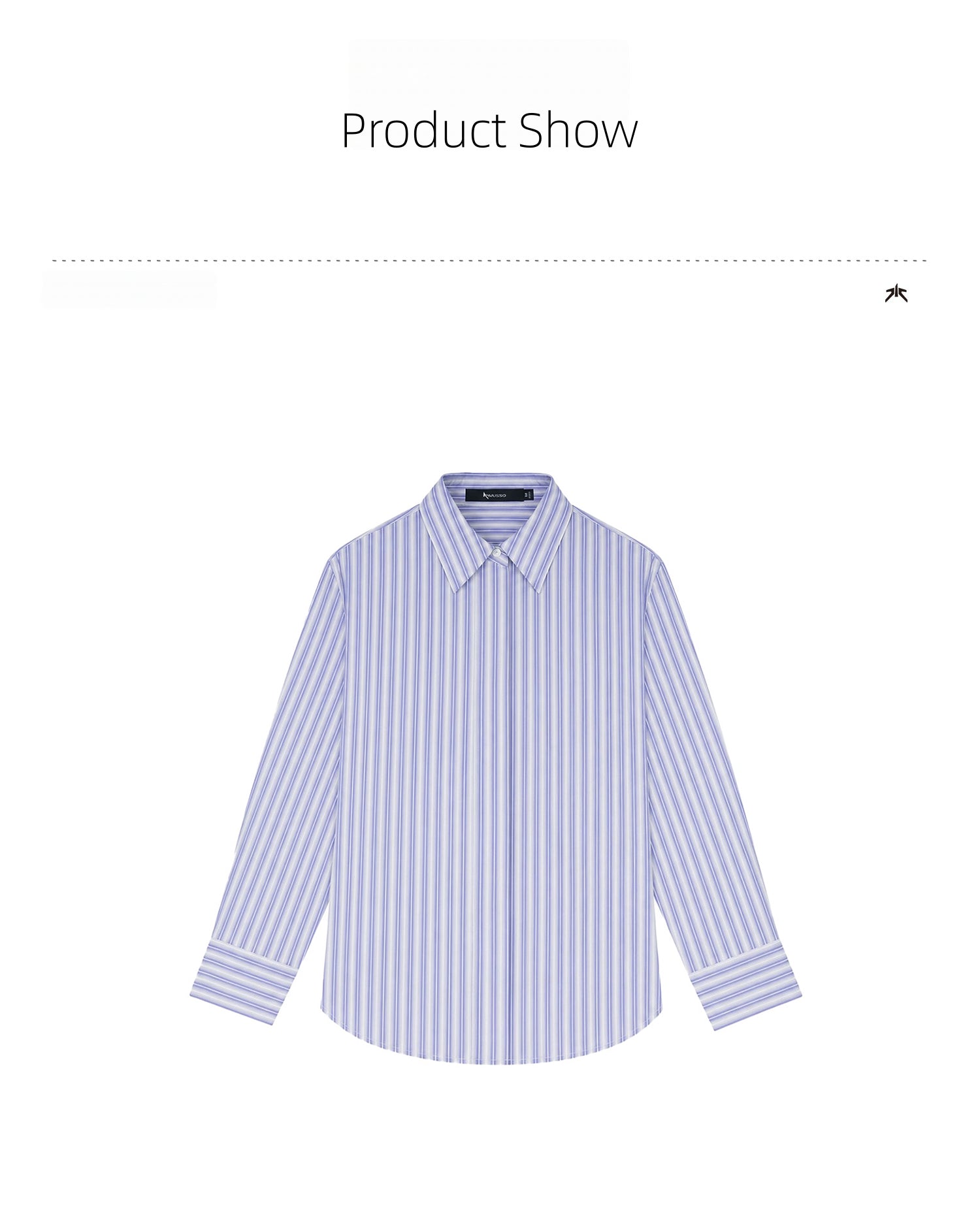 KIMUSSO “Blue Rhythm” Signature Striped Short-Sleeve Shirt