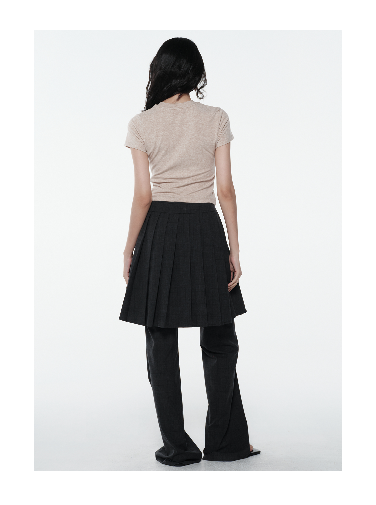 Leather Bustier Graphic Cropped Long-Sleeve Top | KIMUSSO