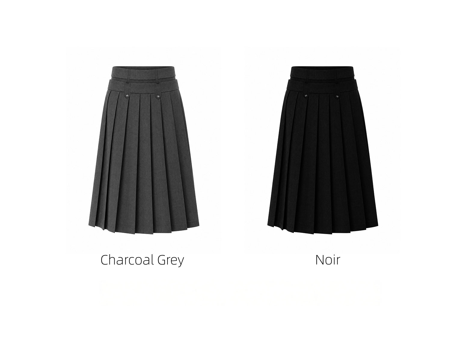 KIMUSSO Double Waistband High-Waisted Pleated Maxi Skirt — Original Designer Piece