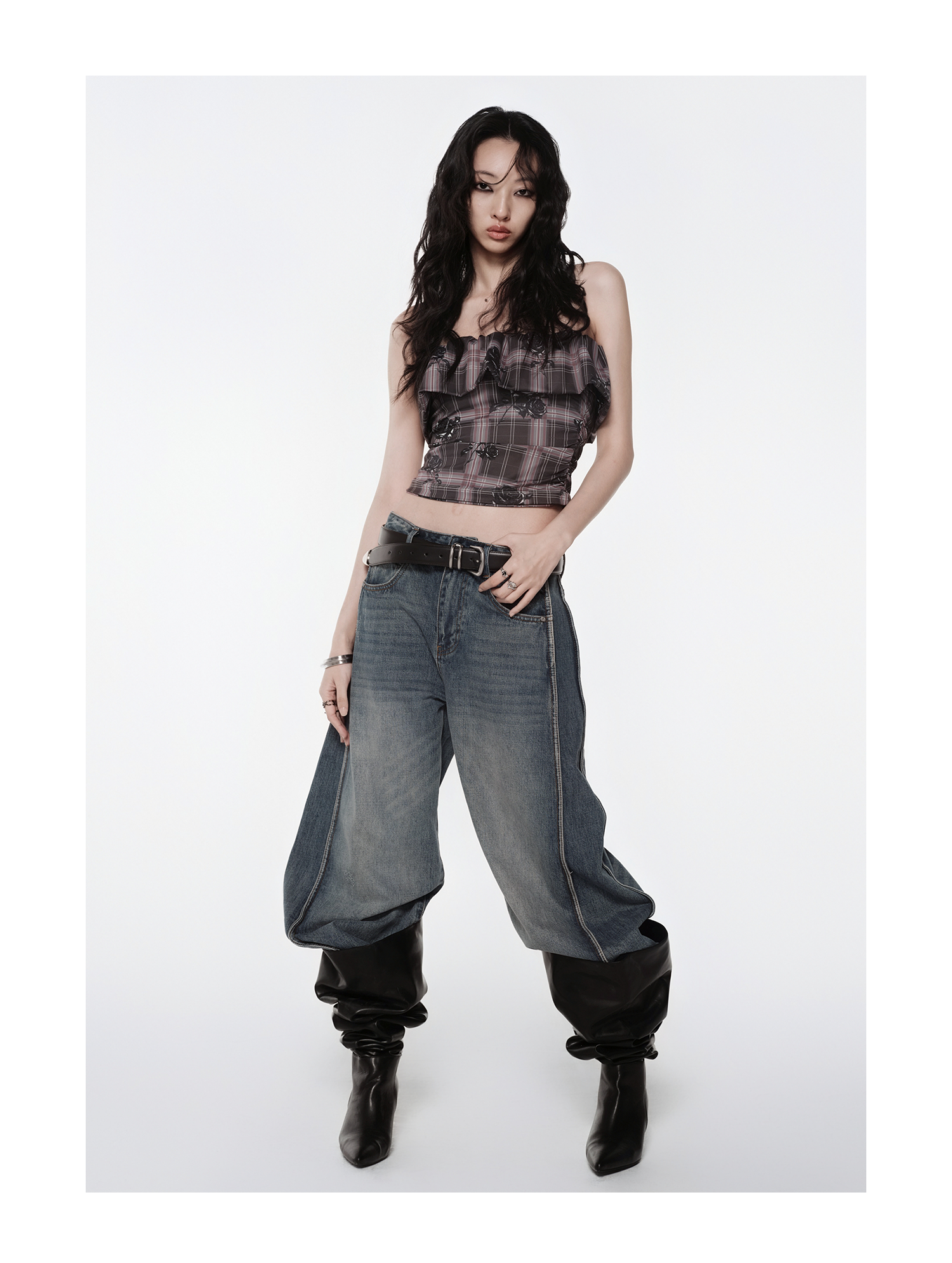 KIMUSSO Thorn Shadow Purple Quick-Dry Bandeau Top