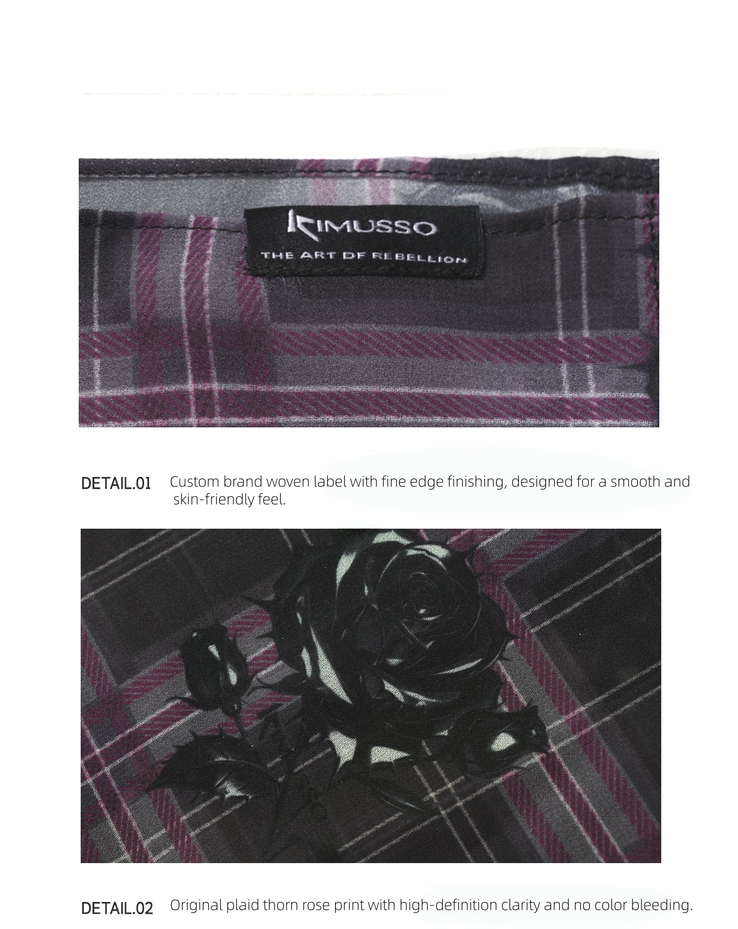 KIMUSSO “Thorn Shadow” Plaid Bandana — Signature Design