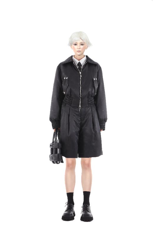 2025KIMUSSO International Fashion Week Silk cotton double zipper jacket