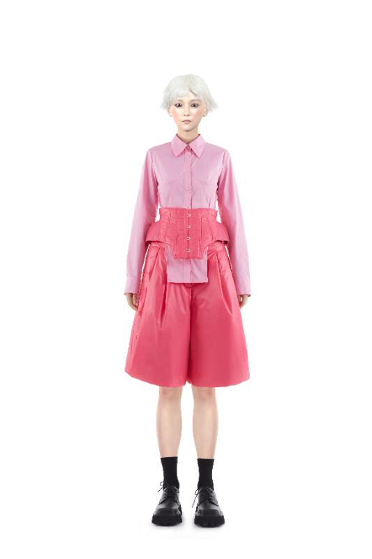 2025KIMUSSO International Fashion Week Slim-fit shirt with curved hem