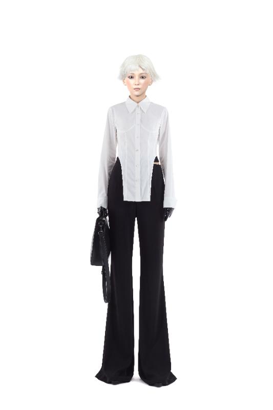 2025KIMUSSO International Fashion Week Slim-fit shirt with curved hem