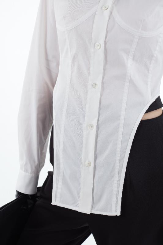 2025KIMUSSO International Fashion Week Slim-fit shirt with curved hem
