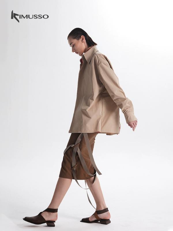2025KIMUSSO International Fashion Week catwalk mid-length lace-up skirt wrap hip skirt