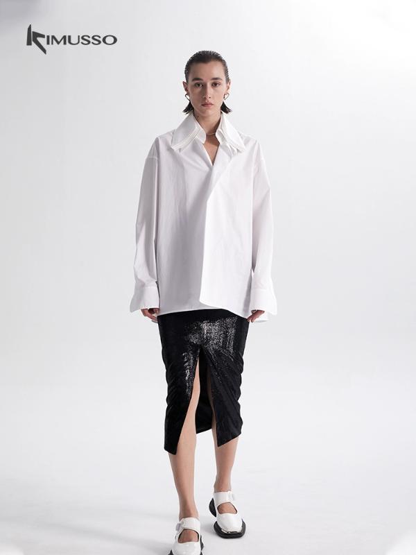 2025KIMUSSO International Fashion Week catwalk mid-length lace-up skirt wrap hip skirt