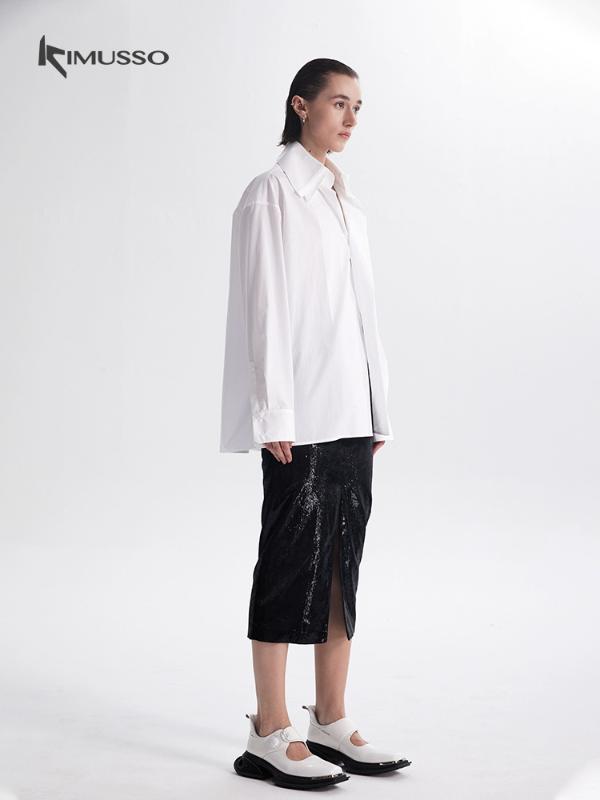2025KIMUSSO International Fashion Week catwalk mid-length lace-up skirt wrap hip skirt