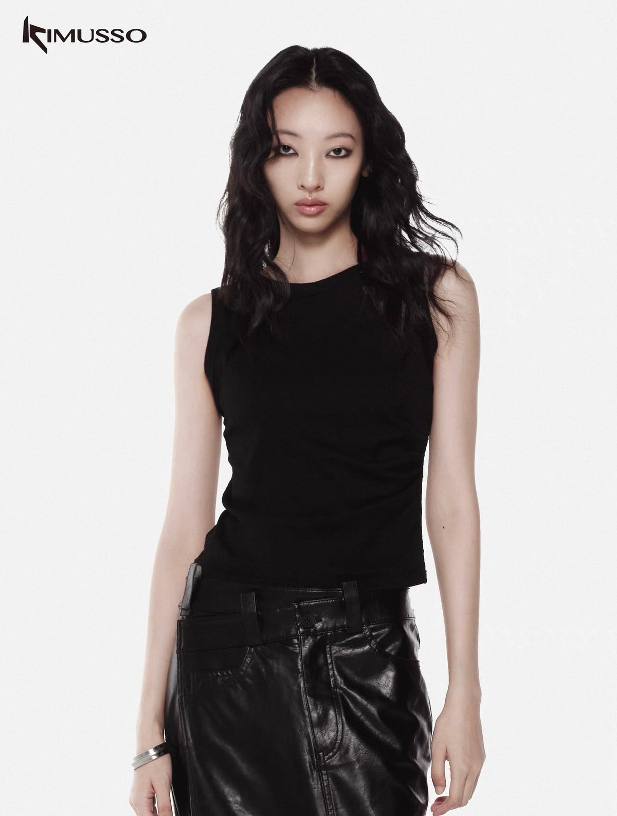 KIMUSSO Lace knitted double-sided vest