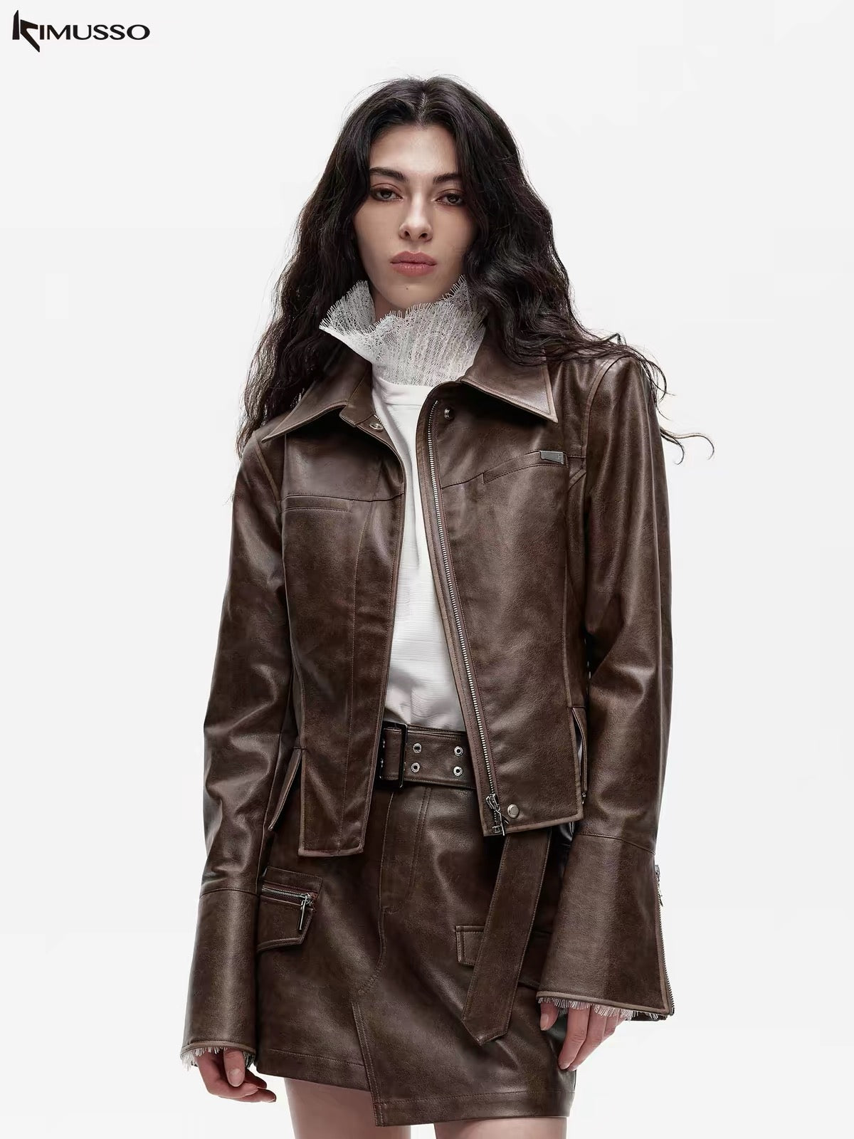 KIMUSSO "Over the Mountain" tight locomotive original leather jacket