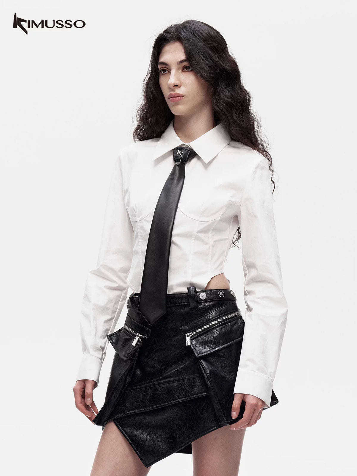 KIMUSSO long-sleeved shirt with a waist