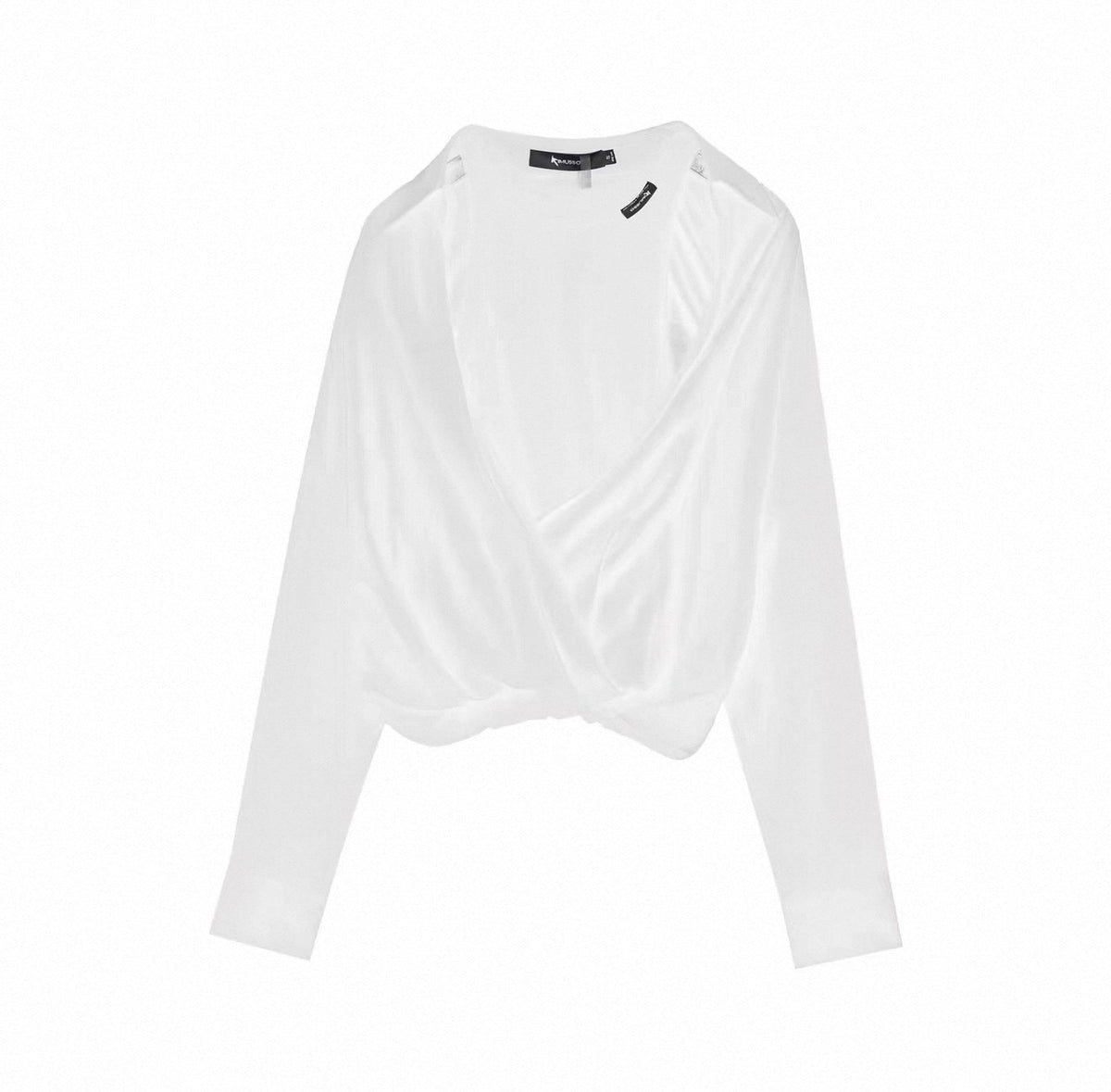 KIMUSSO "Phantom Cool" fake two-piece cross-collar shirt
