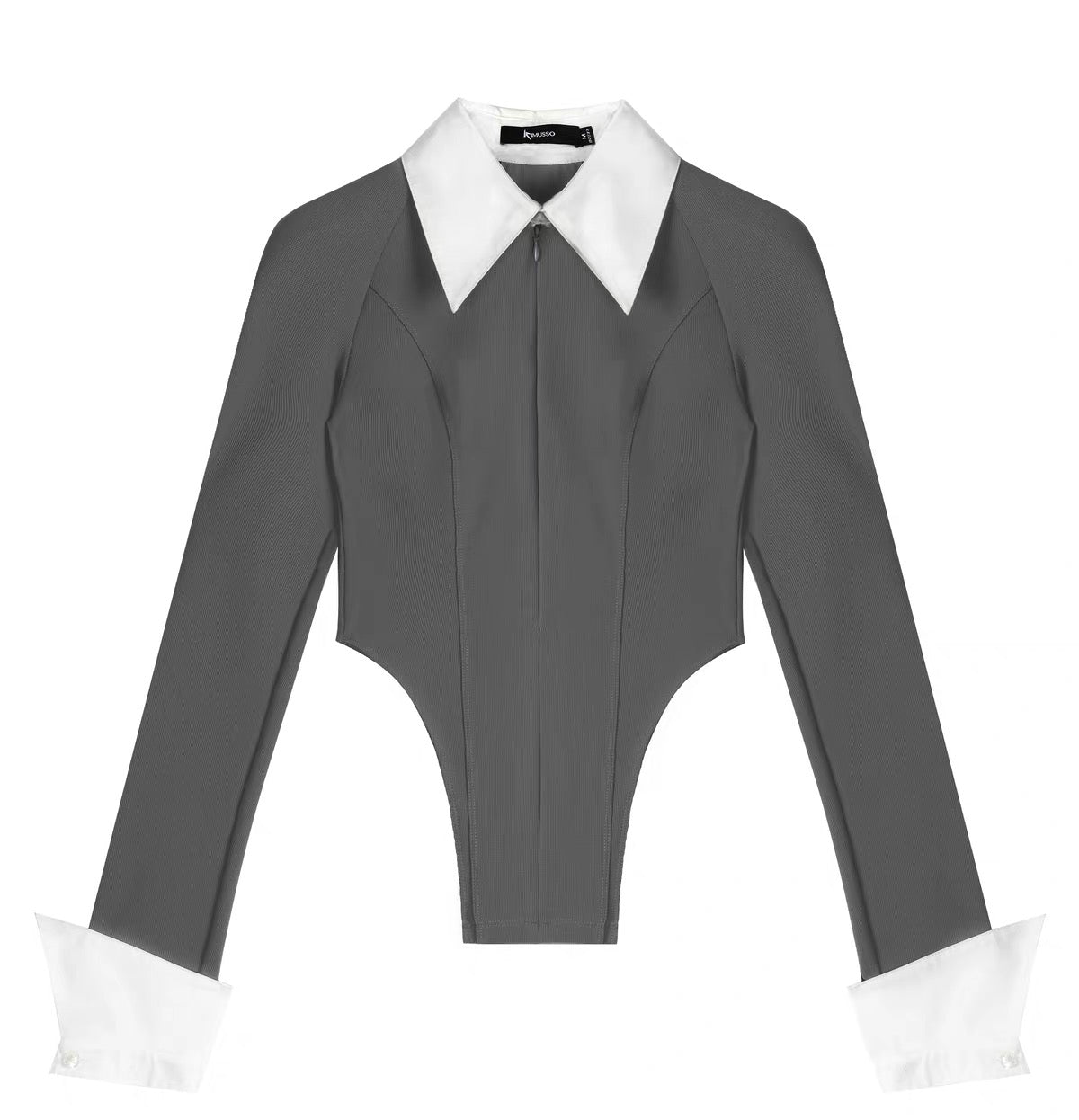 KIMUSSO "over the mountain" knitted long-sleeved waist shirt