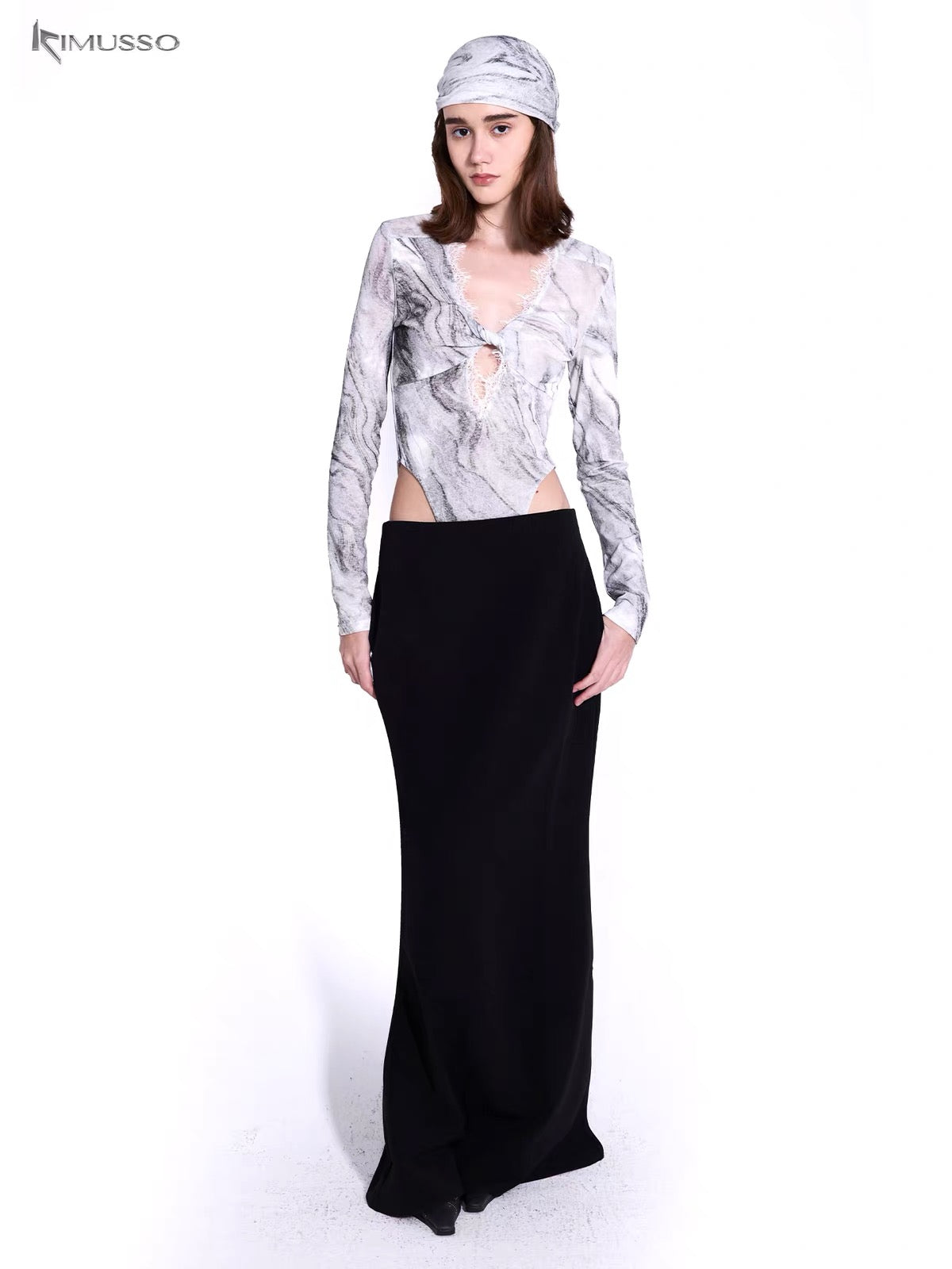 KIMUSSO "Silk Feather Buds" Lace T-shirt