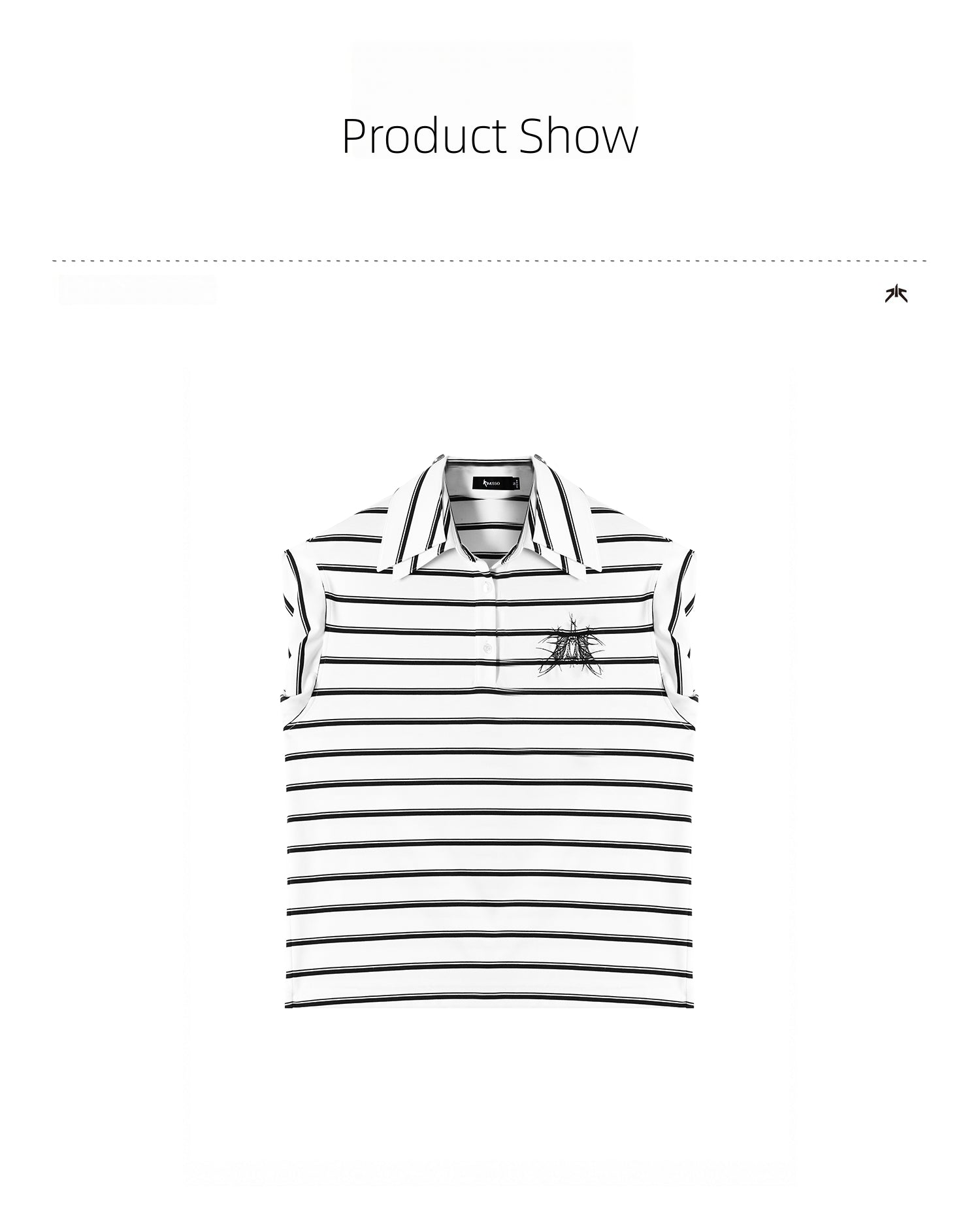 Layered Collar Striped Polo Top | KIMUSSO