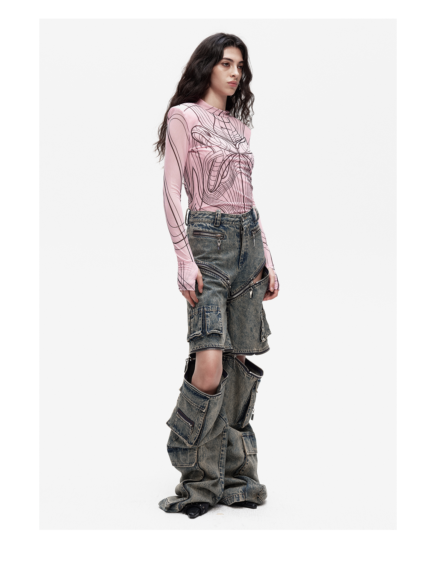 KIMUSSO Original Design Women's Zipper Utility Wide-Leg Pants - Niche High-End Style
