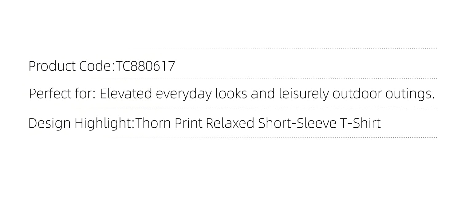 KIMUSSO Thorn Motif Relaxed White Graphic Tee
