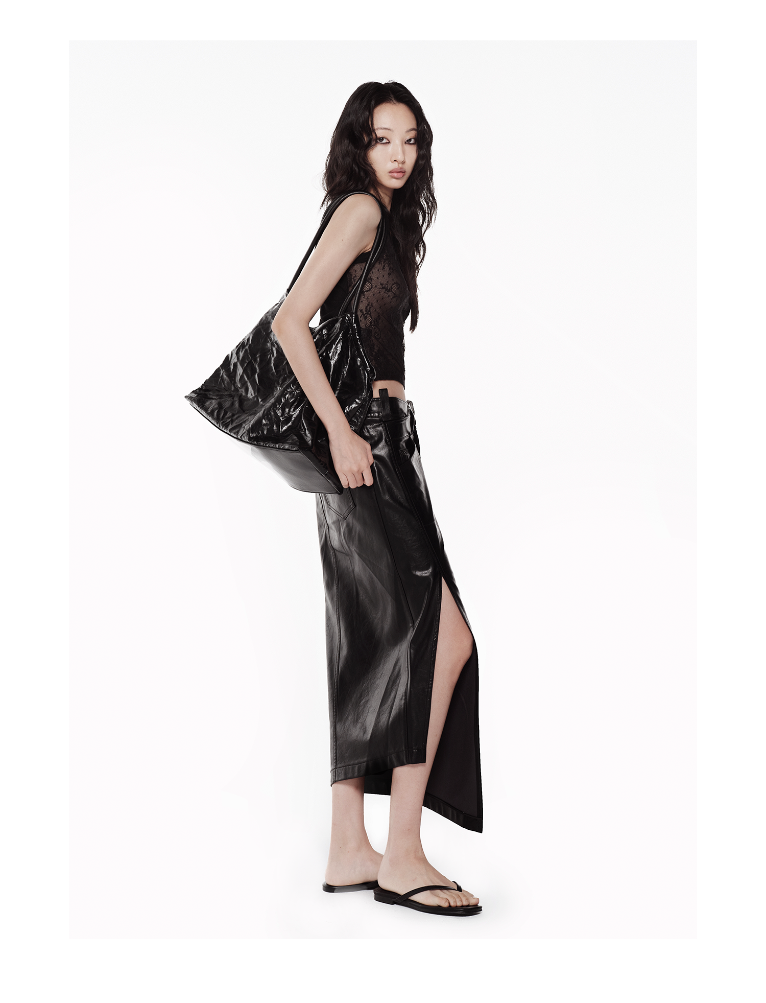 KIMUSSO Double-Sided Lace Knit Hollow-Out Sleeveless Top