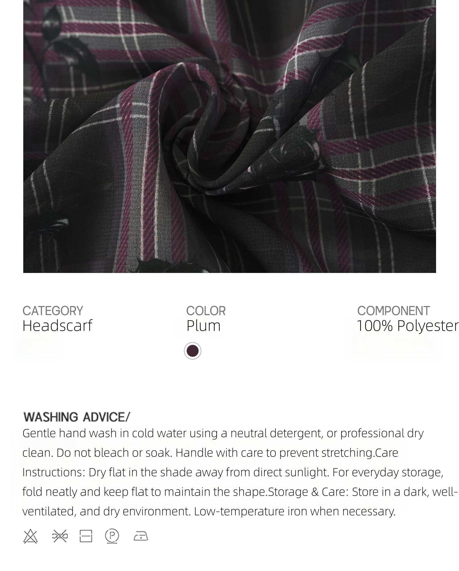KIMUSSO “Thorn Shadow” Plaid Bandana — Signature Design