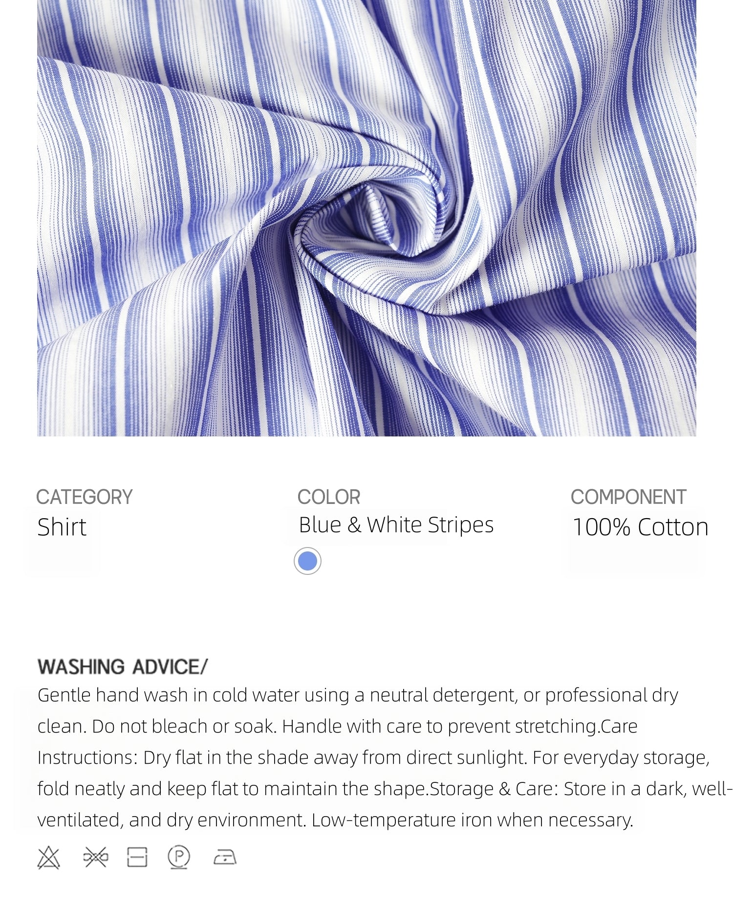 KIMUSSO “Blue Rhythm” Signature Striped Short-Sleeve Shirt
