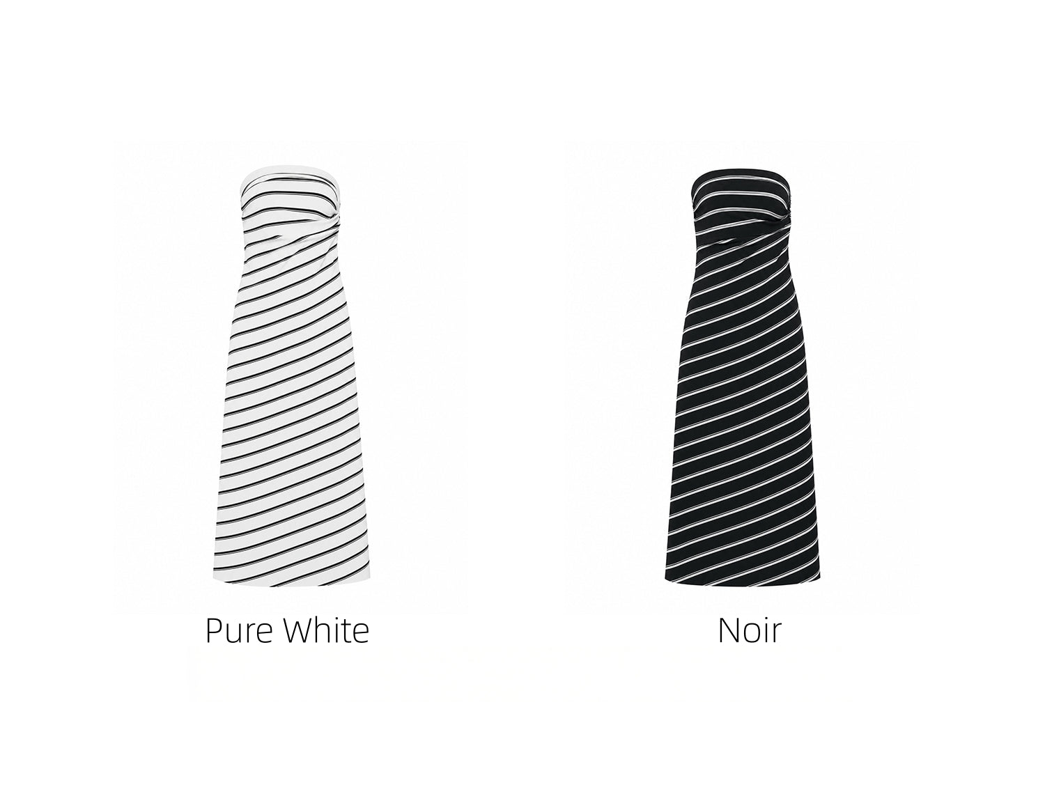 KIMUSSO “Ink & Ivory” Relaxed Striped Slim-Fit Maxi Dress — Original Designer Piece
