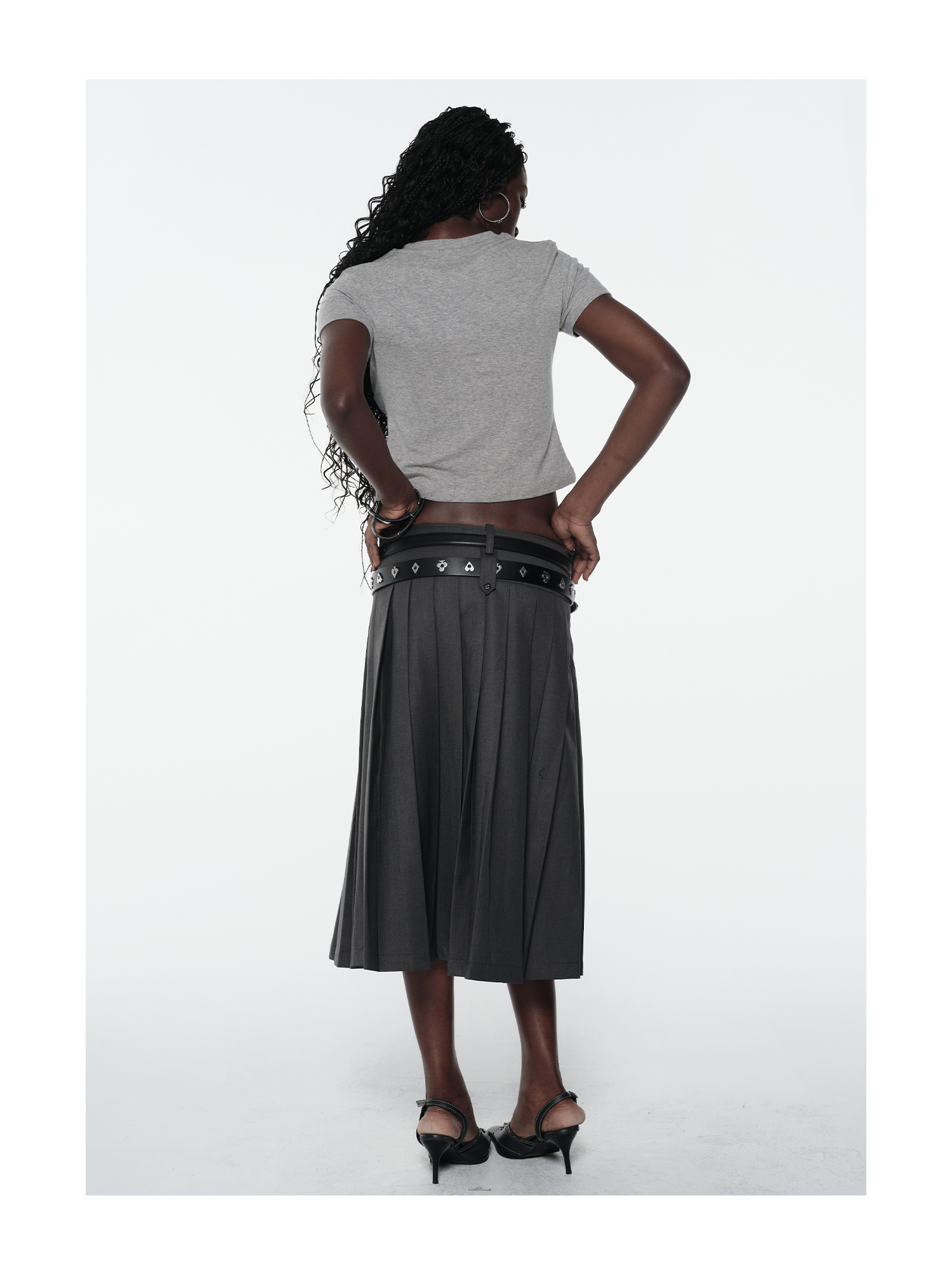 KIMUSSO Double Waistband High-Waisted Pleated Maxi Skirt — Original Designer Piece