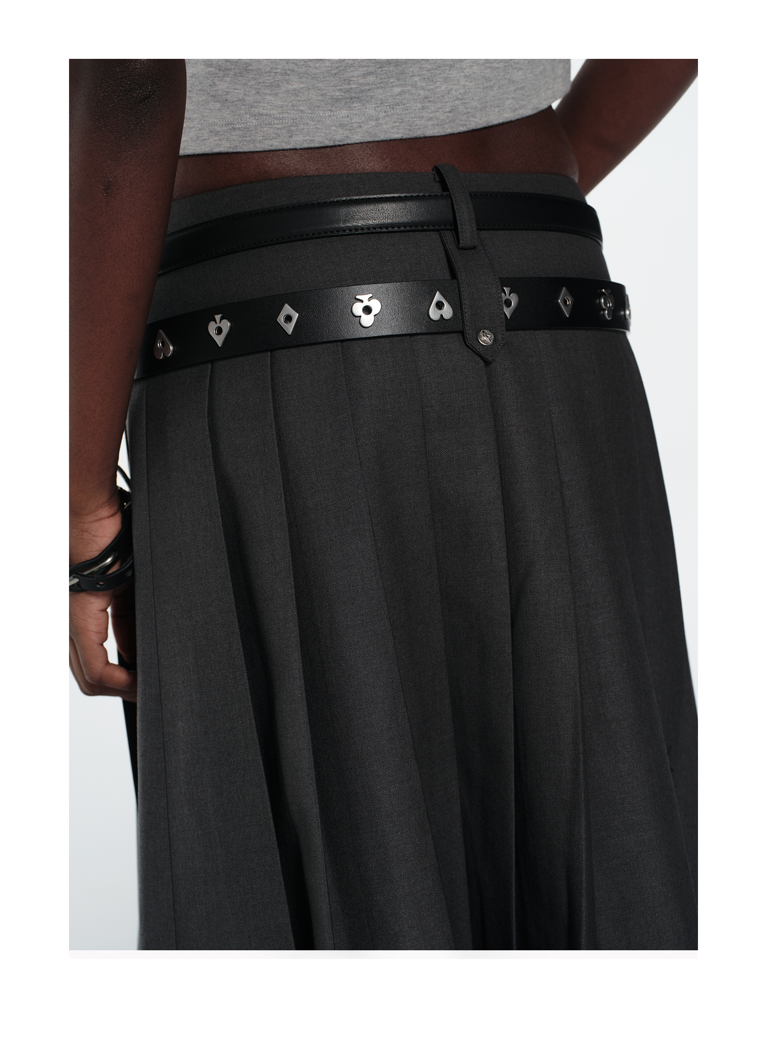 KIMUSSO Double Waistband High-Waisted Pleated Maxi Skirt — Original Designer Piece