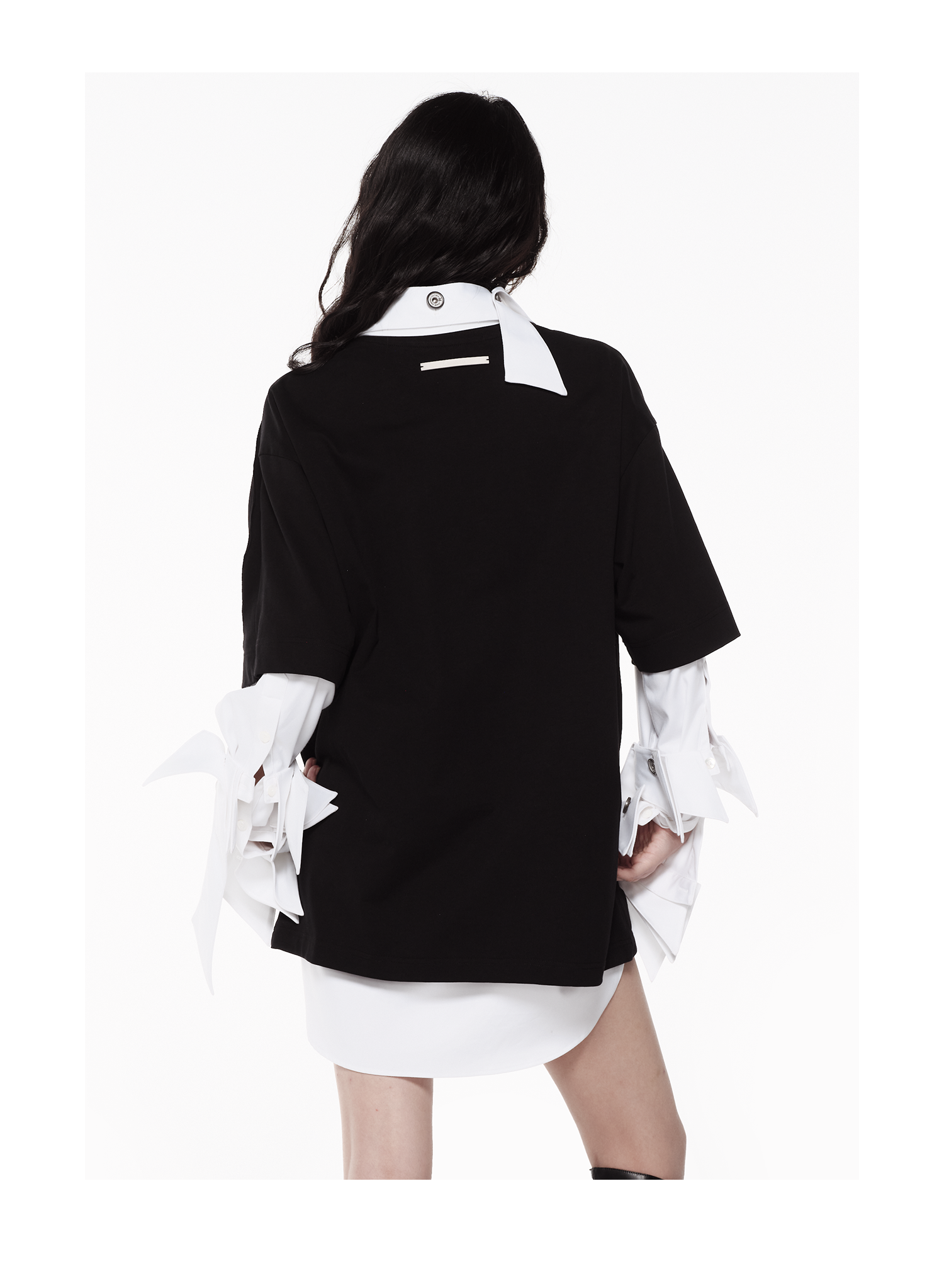 KIMUSSO Thorn Rose Graphic Drop-Shoulder Long-Sleeve T-Shirt