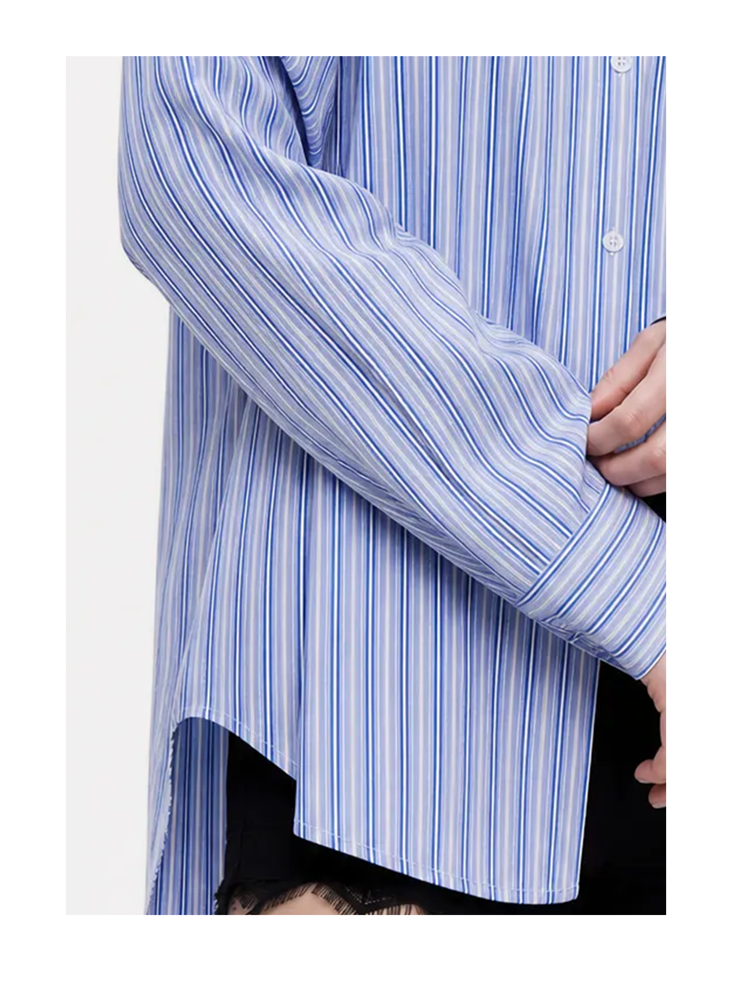 KIMUSSO “Blue Rhythm” Signature Striped Short-Sleeve Shirt