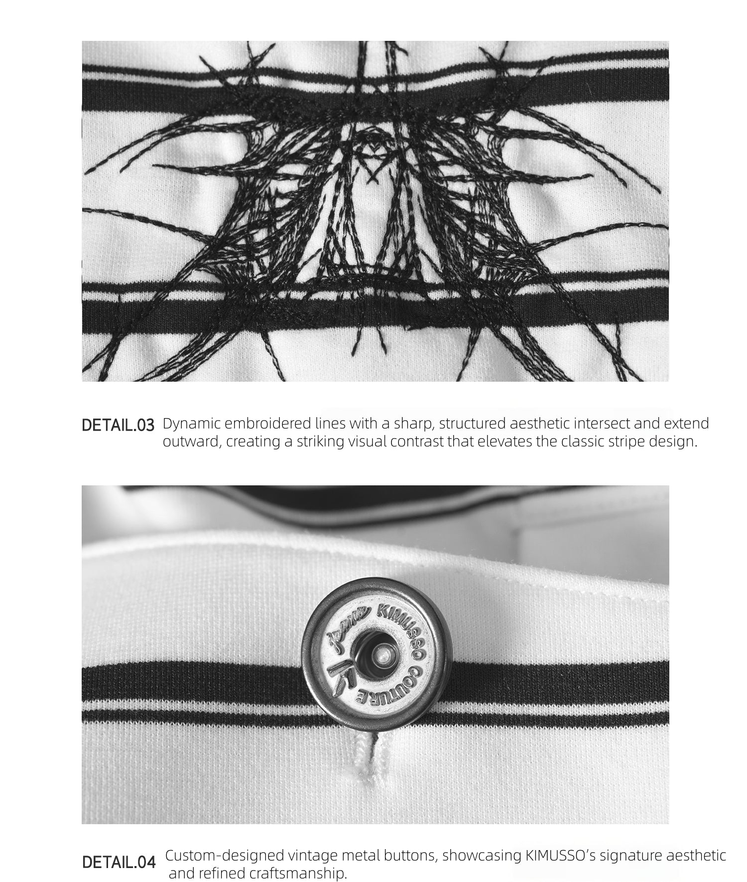 Layered Collar Striped Polo Top | KIMUSSO