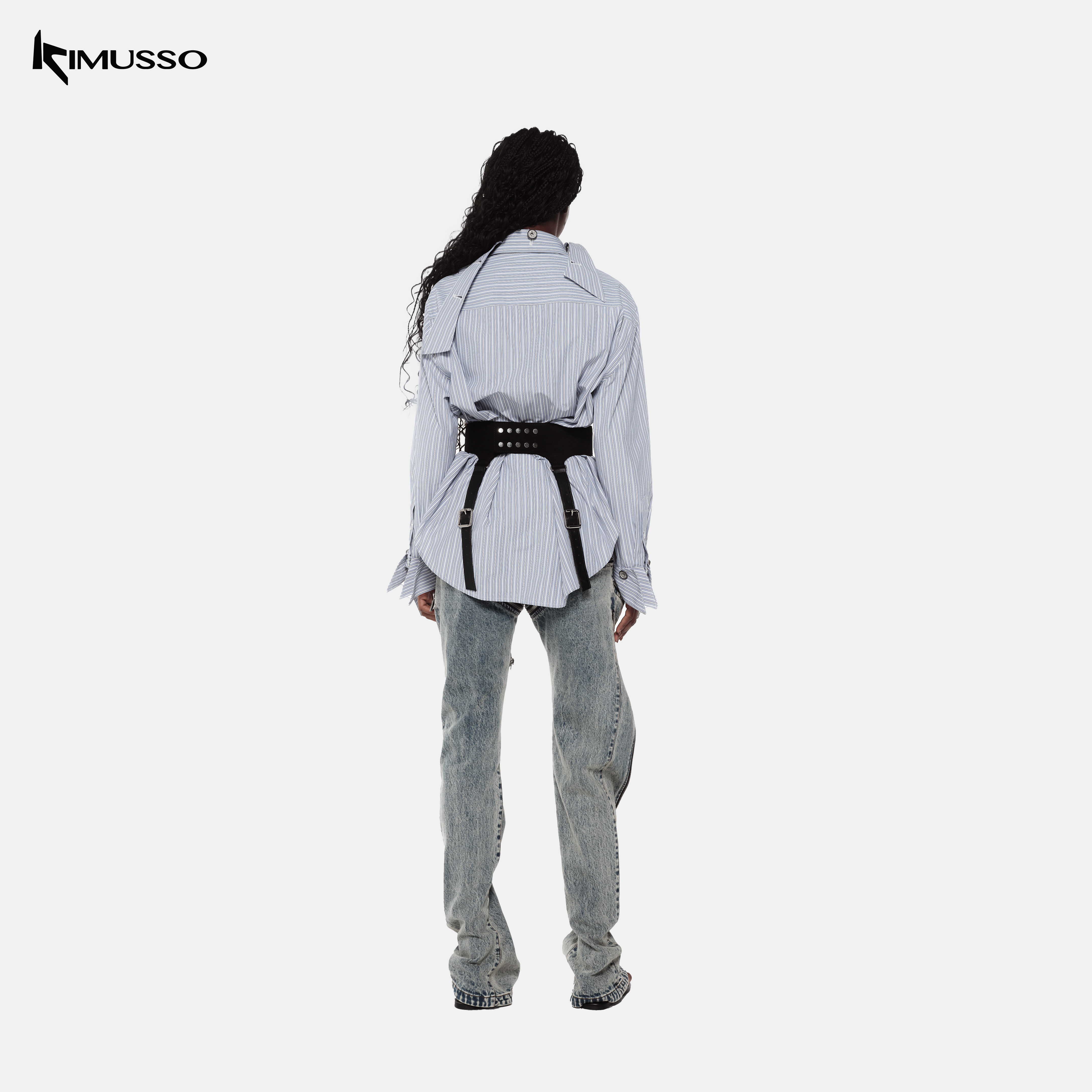 KIMUSSO Signature Black Punk-Inspired Statement Waist Belt