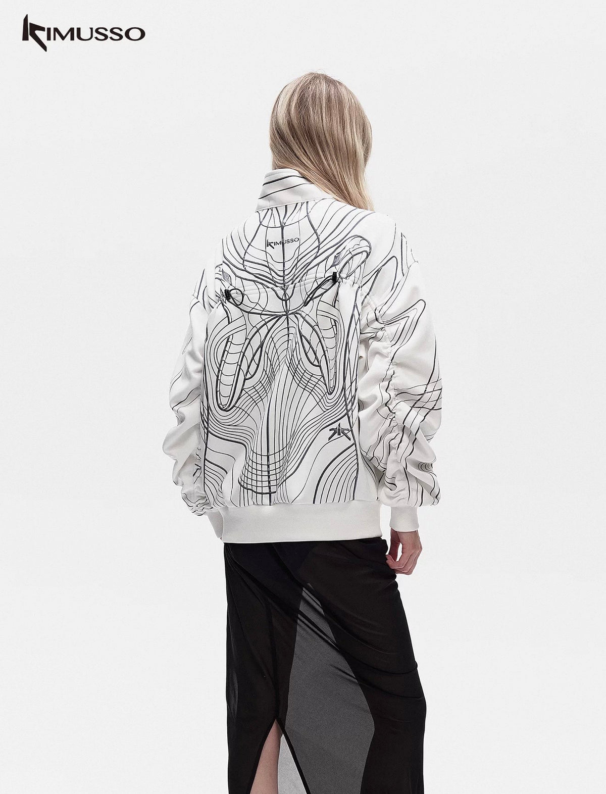 KIMUSSO serpentine print pullover new original design sweatshirt
