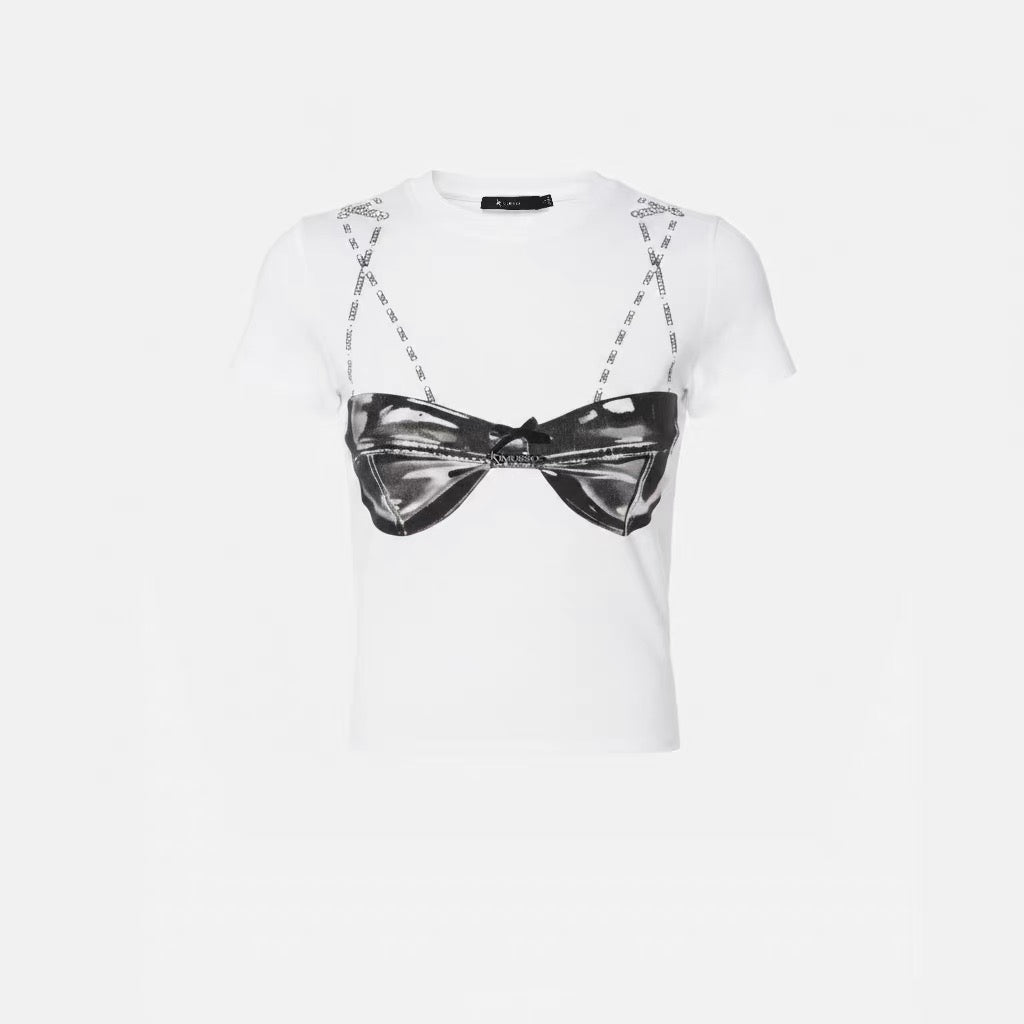 KIMUSSO Patent leather underwear printed T