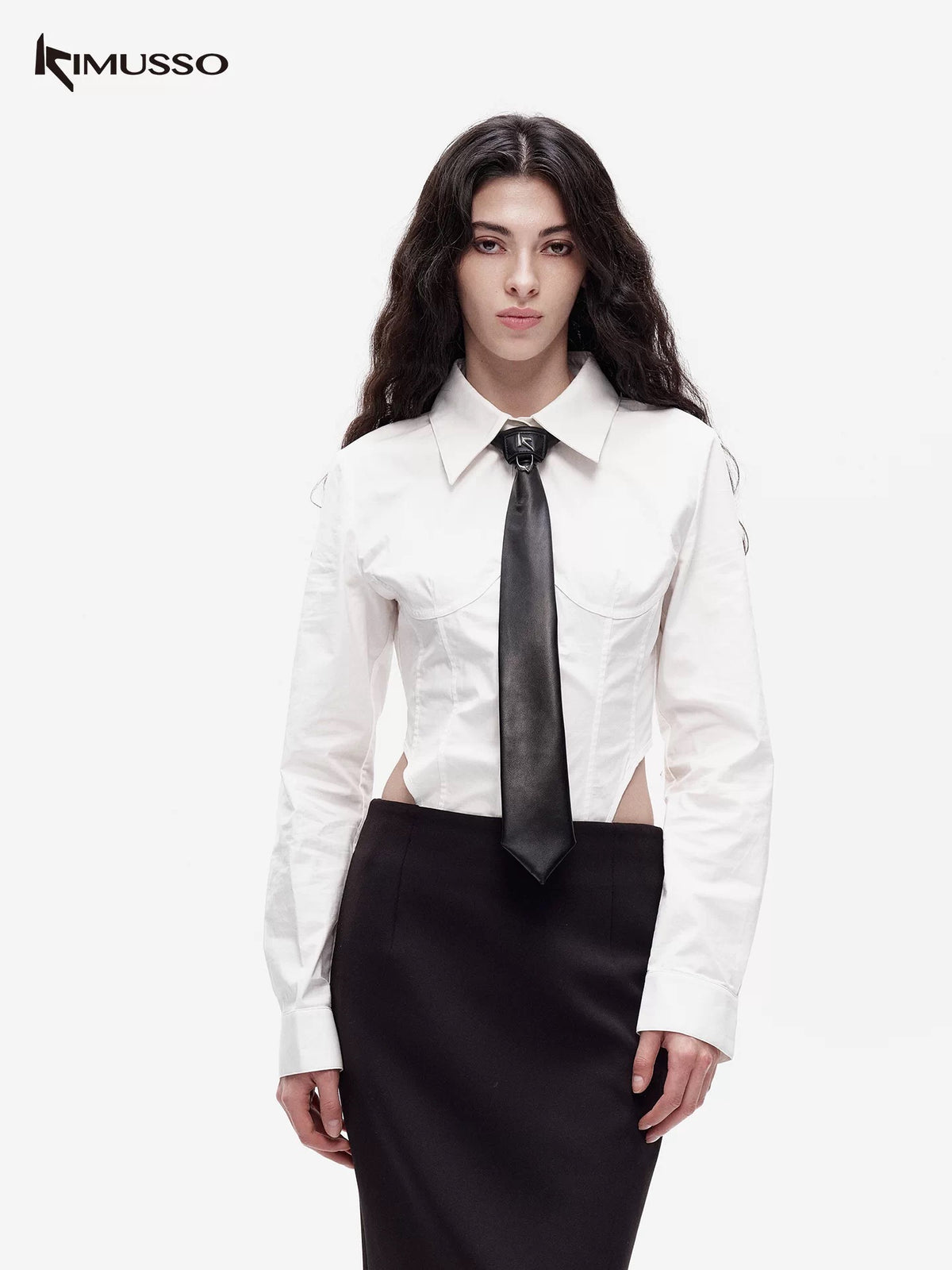 KIMUSSO long-sleeved shirt with a waist