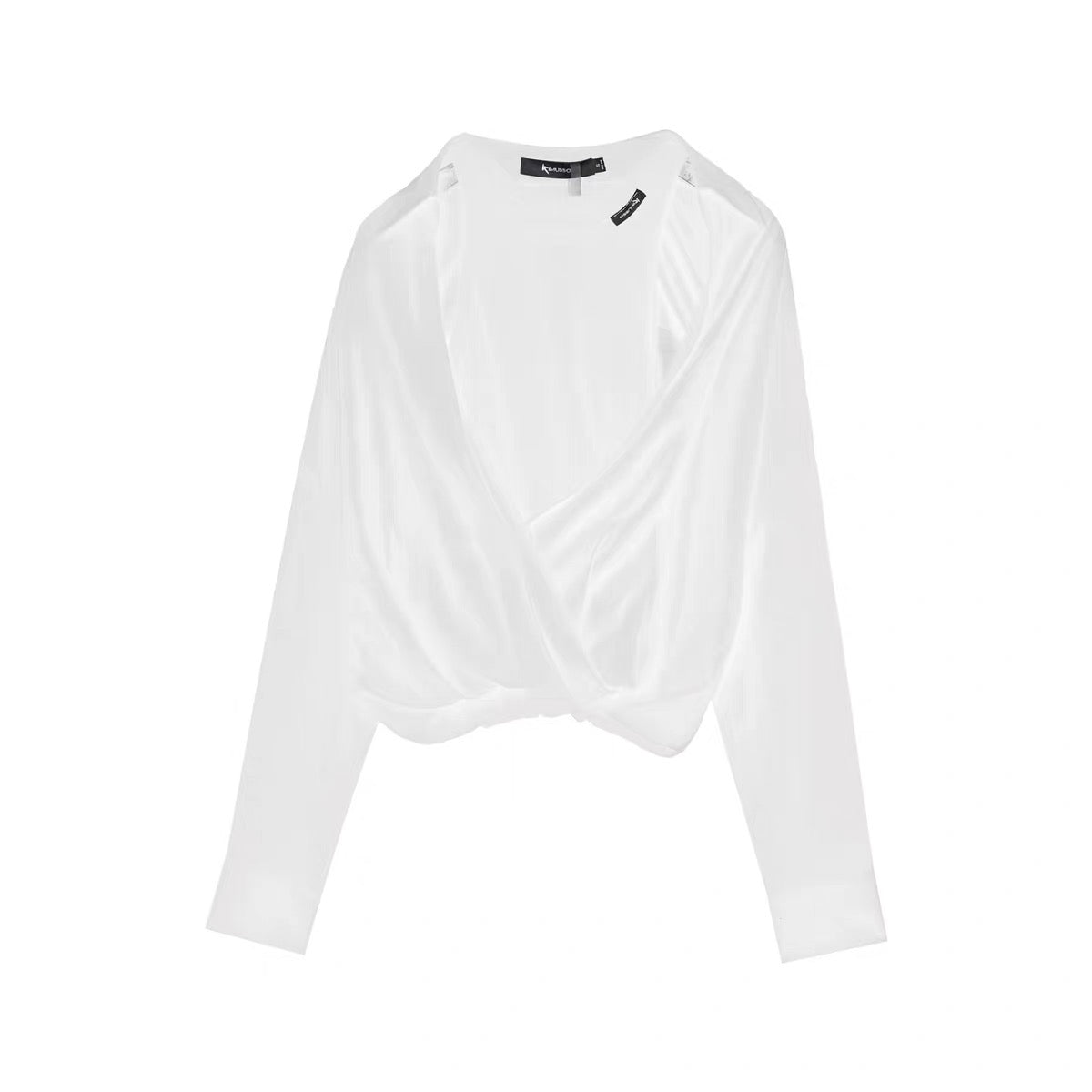 KIMUSSO "Phantom Cool Narrative" fake two cross-collar shirt