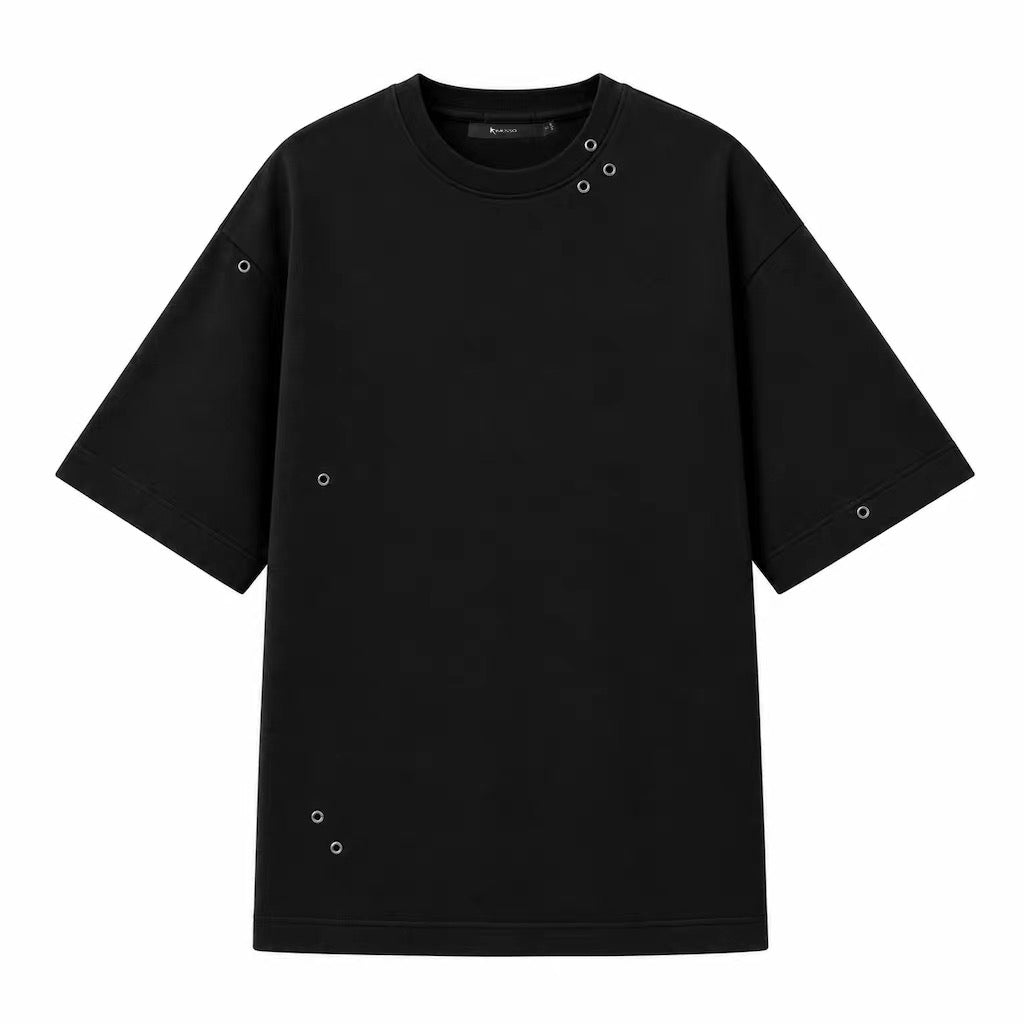 KIMUSSO air eye silhouette tie-dyed short-sleeved T-shirt