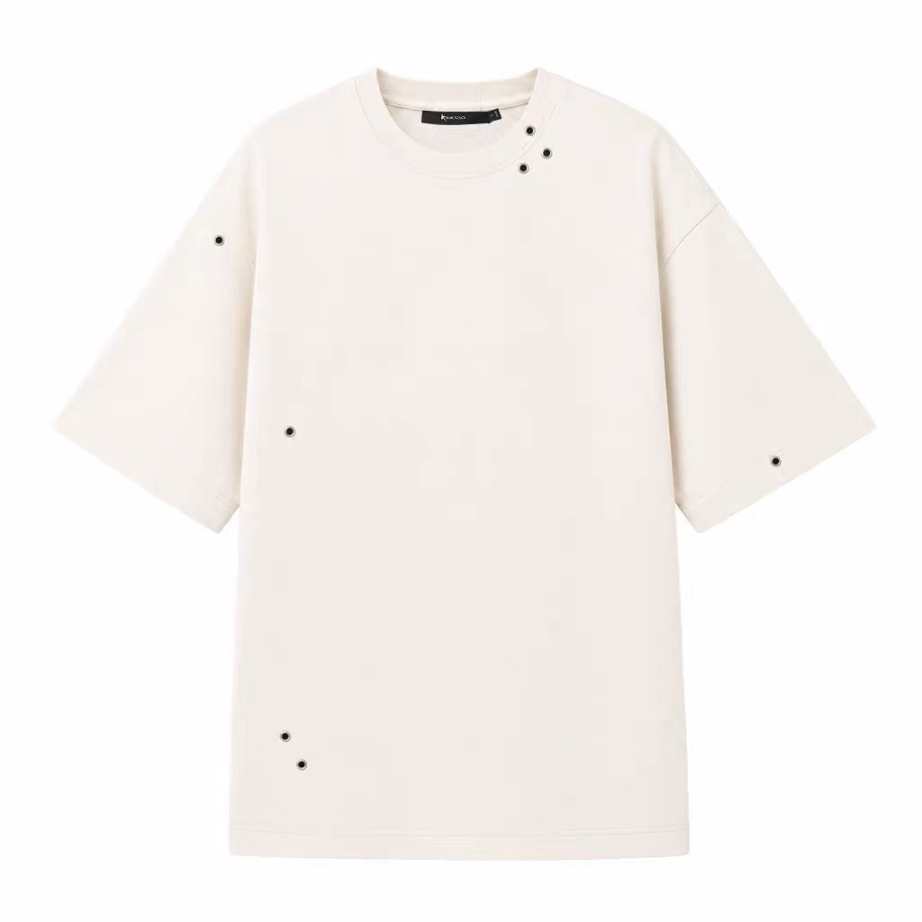 KIMUSSO air eye silhouette tie-dyed short-sleeved T-shirt