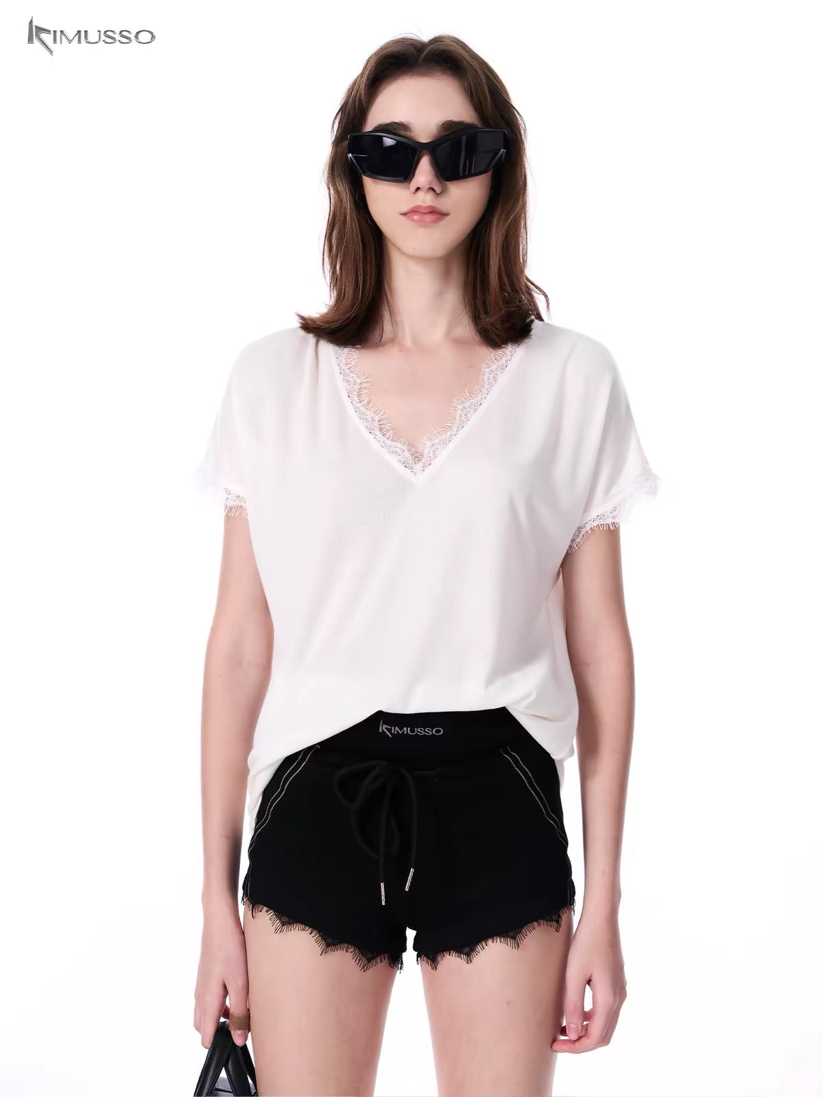 KIMUSSO "Fei Silk" lace T-shirt for women