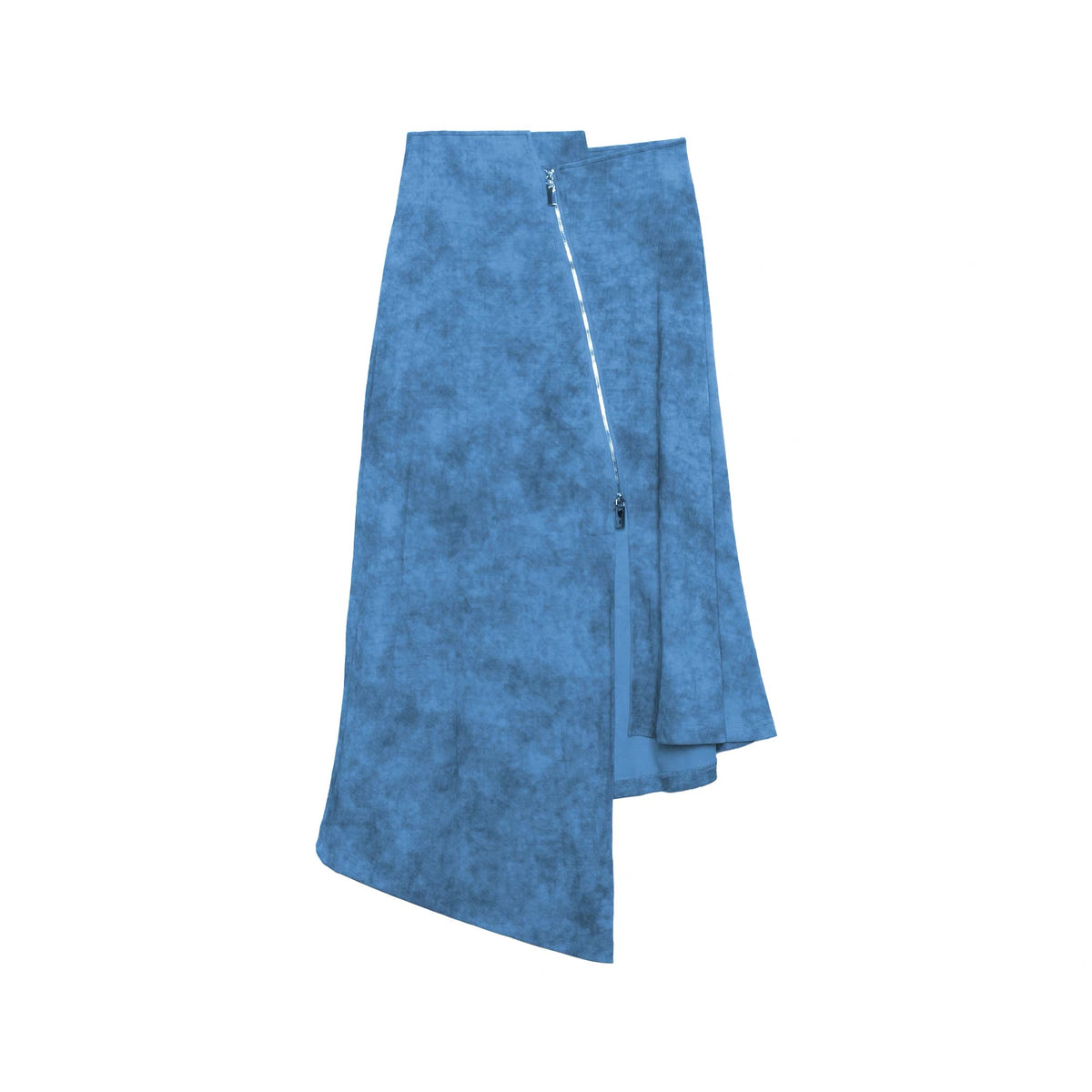 KIMUSSO Irregular Zipper Ink Dot Long Skirt Women